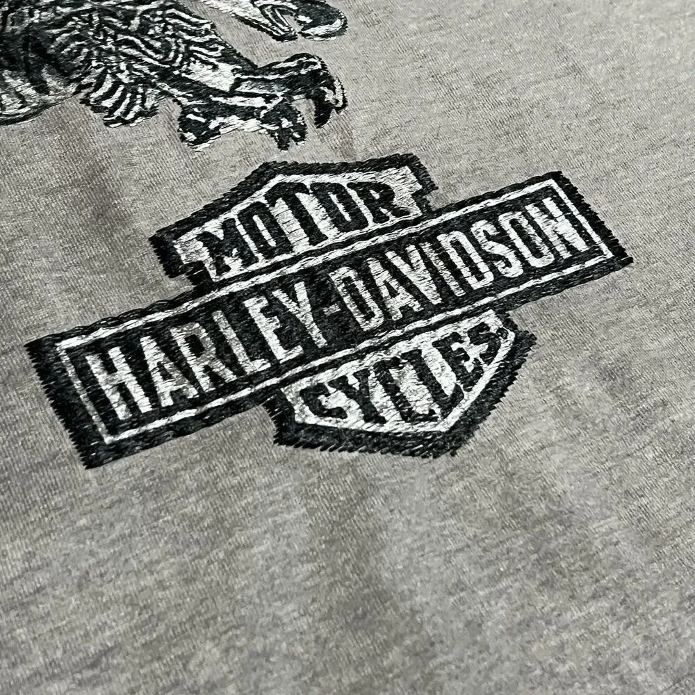 Harley Davidson Genuine Womens Sublimated Embroidery Eagle Rose Shop T SHIRT XL